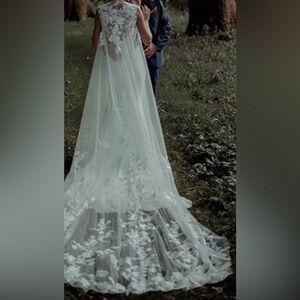 White XLarge Cathedral Length Lace Veil